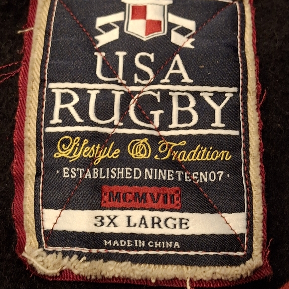 VTG U.S.A. Rugby Men's Long Sleeve Shaw Collar Stadium Button Down Jacket 3X - Picture 4 of 15